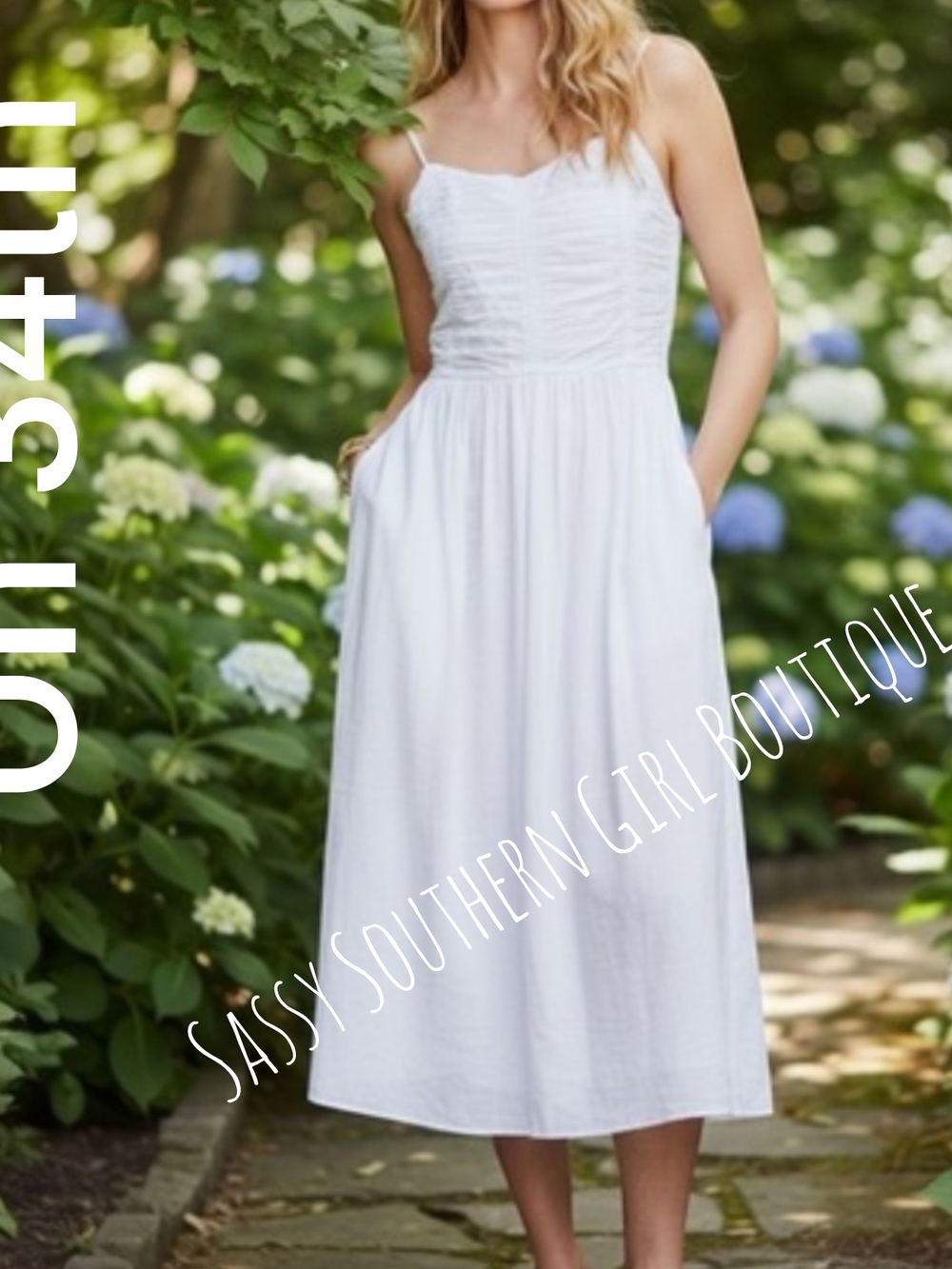 🆕⭐On 34th Macy's White Cotton Midi Dress